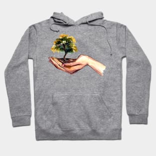 Tree Holding Tree Watercolor Hoodie